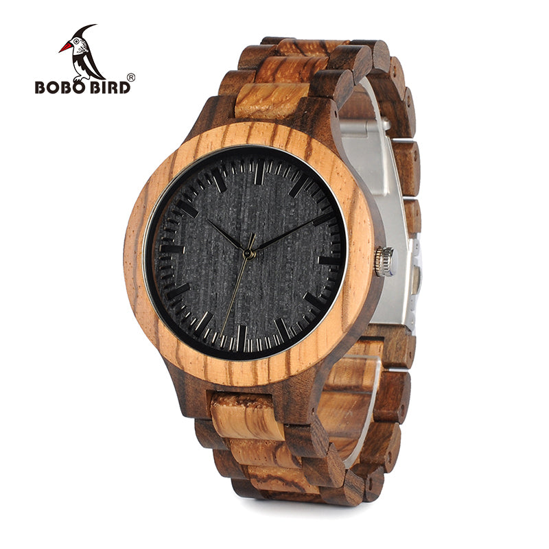 Black and Brown Wooden Watch